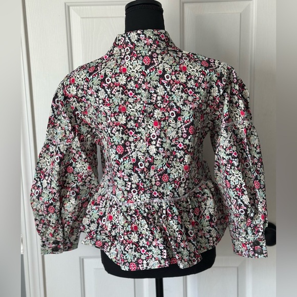 NWT Cinq à Sept Floral Denim Lizzie Jacket. Size 4. - Picture 6 of 9